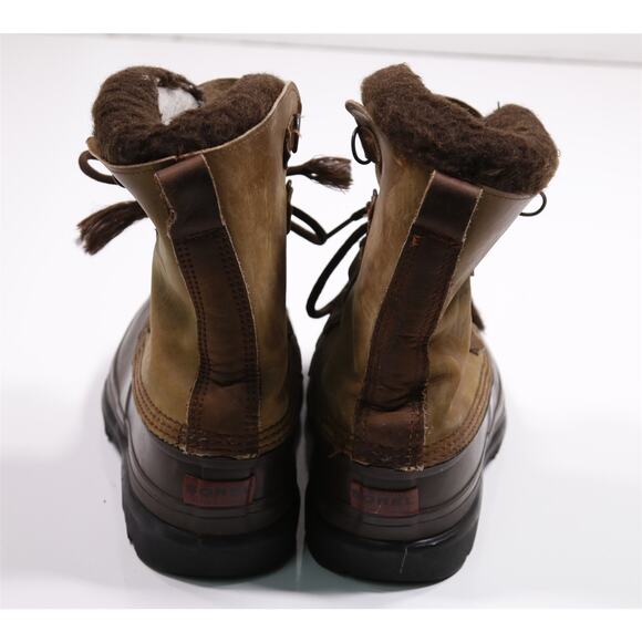Sorel Bighorn Brown Green Fleece Lined Rubber Winter Snow Boots Mens 11 - Picture 6 of 11